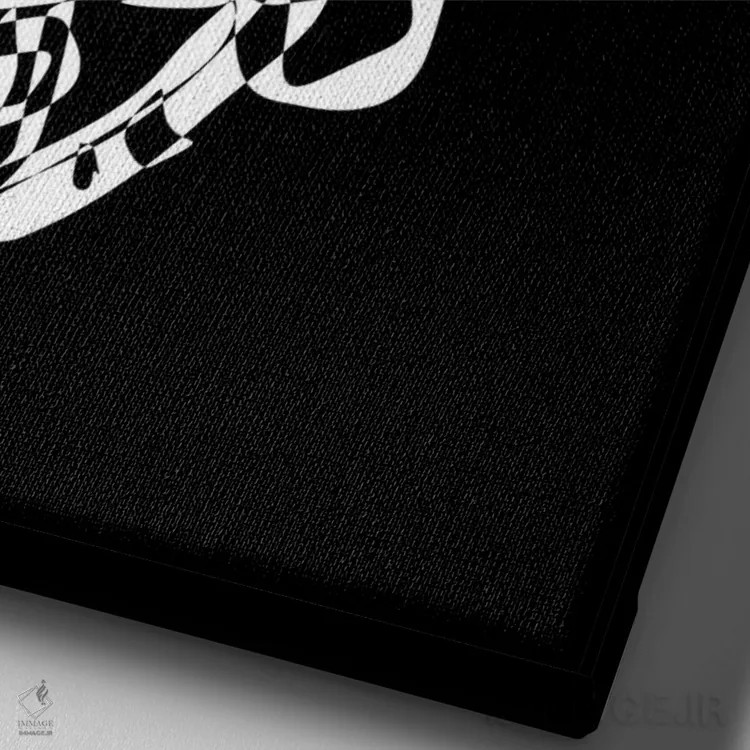 تابلو مینیمال هورن فرانسوی مشکی اثر نیسه کرونا - نمای نزدیک بافت بوم