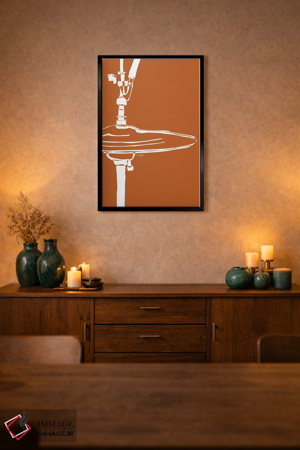 تابلو مینیمال سنج درام سفالی اثر نیسه کرونا - D3B