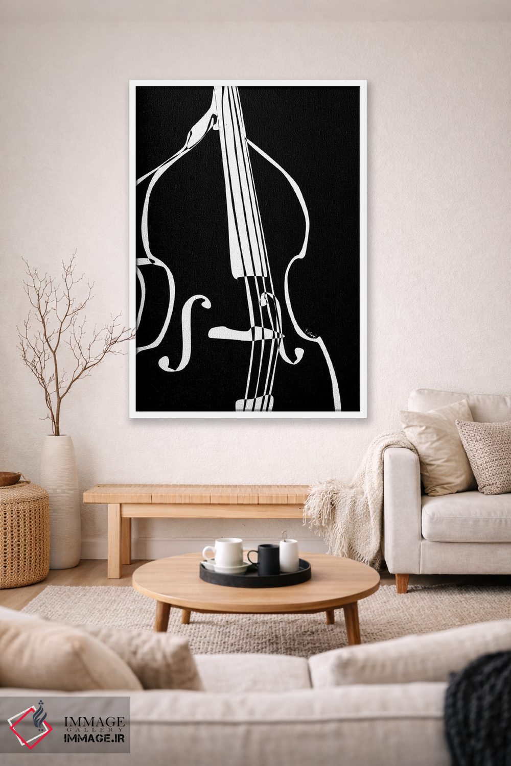 تابلو مینیمال کنترباس مشکی اثر نیسه کرونا - D1W