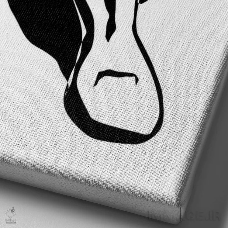 تابلو مینیمال کیک درام سفید اثر نیسه کرونا - نمای نزدیک بافت بوم