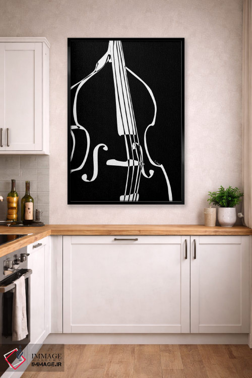 تابلو مینیمال کنترباس مشکی اثر نیسه کرونا - D2B