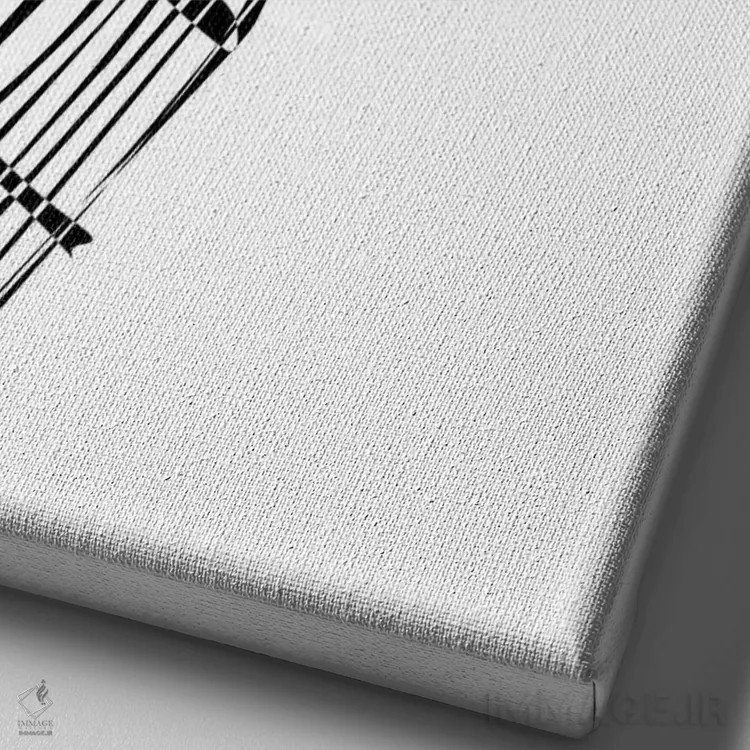 تابلو مینیمال سر گیتار الکتریک اثر نیسه کرونا - نمای نزدیک بافت بوم