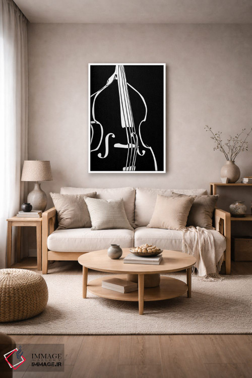 تابلو مینیمال کنترباس مشکی اثر نیسه کرونا - D3W