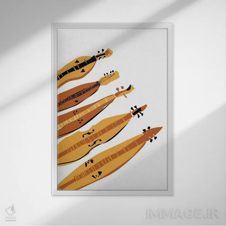 تابلو مینیمال دالسیمر اثر نیسه کرونا - نمای قابدار سفید