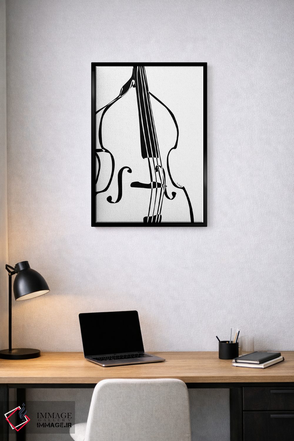 تابلو مینیمال کنترباس سفید اثر نیسه کرونا - D2B