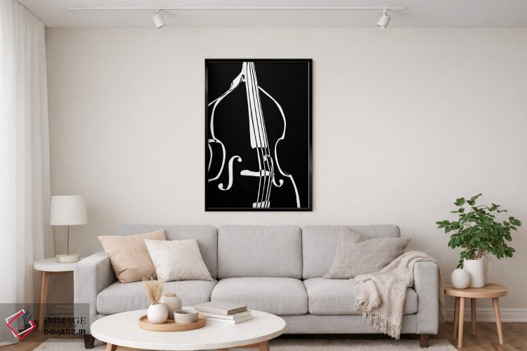 تابلو مینیمال کنترباس مشکی اثر نیسه کرونا - D4B