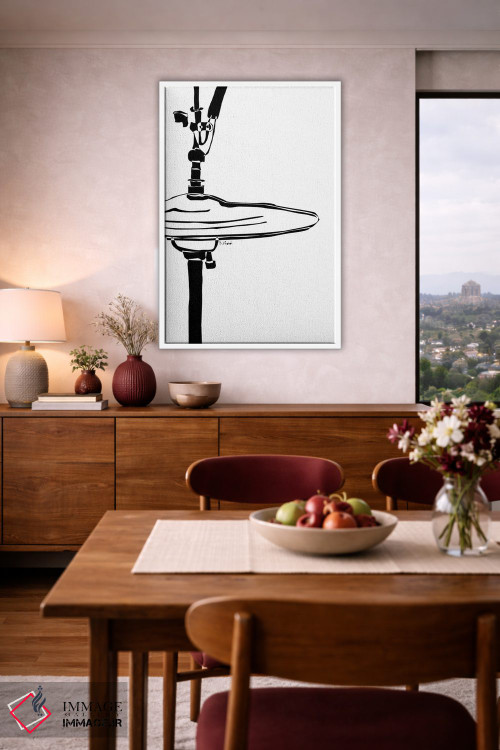 تابلو مینیمال سنج درام سفید اثر نیسه کرونا - D3W