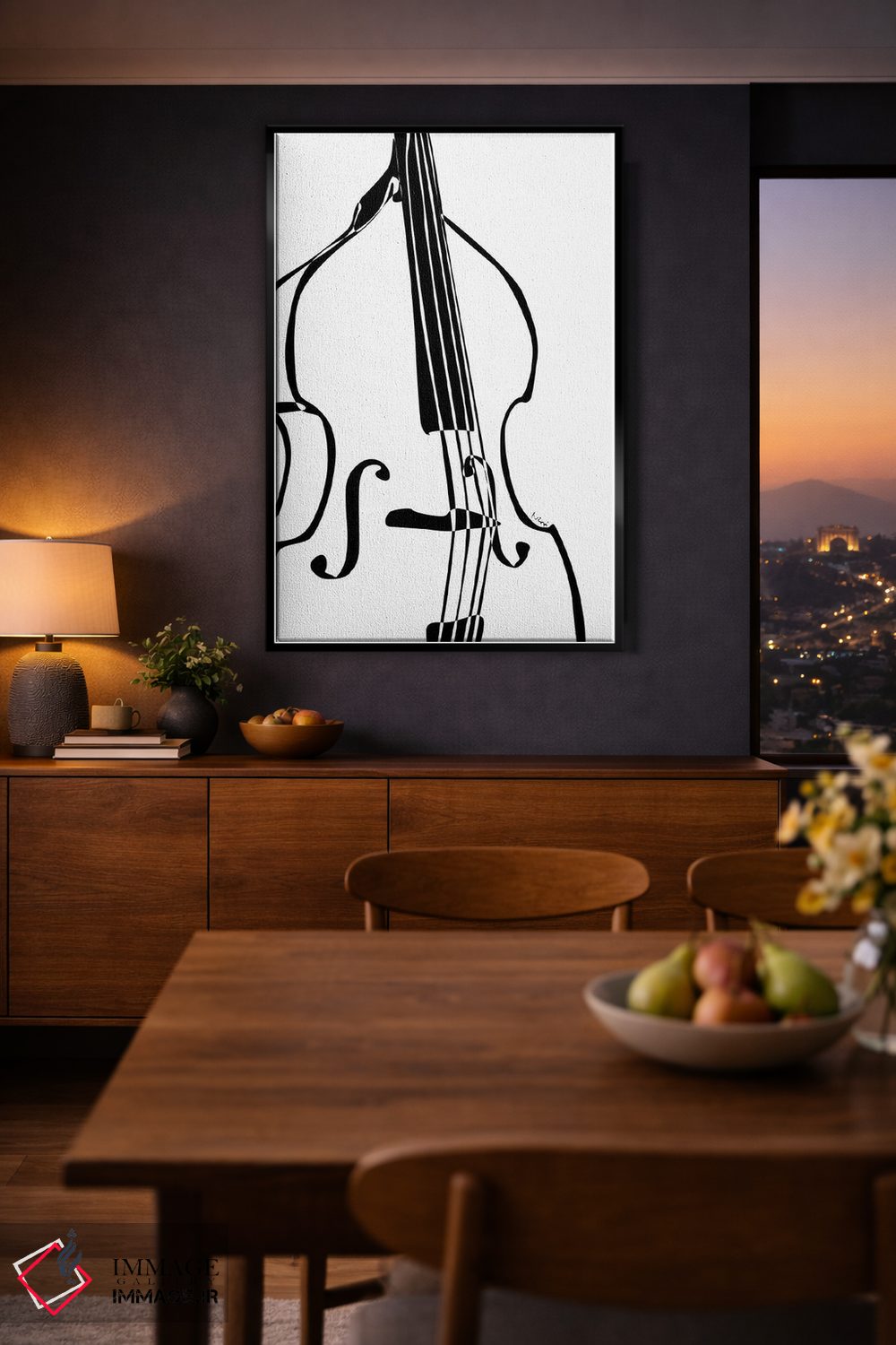 تابلو مینیمال کنترباس سفید اثر نیسه کرونا - D3B