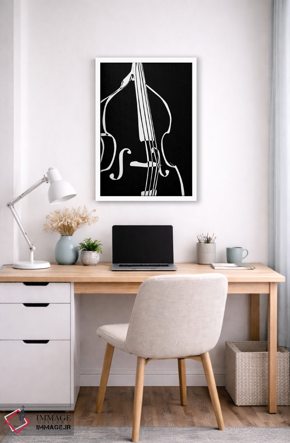 تابلو مینیمال کنترباس مشکی اثر نیسه کرونا - D5W