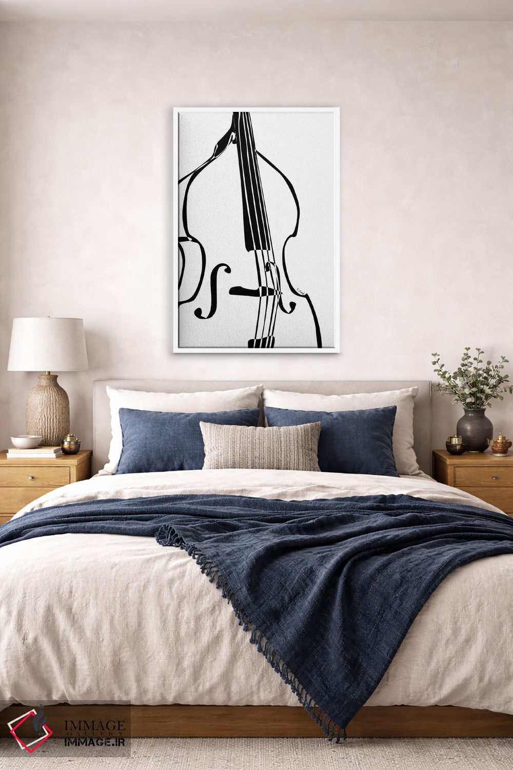 تابلو مینیمال کنترباس سفید اثر نیسه کرونا - D5W