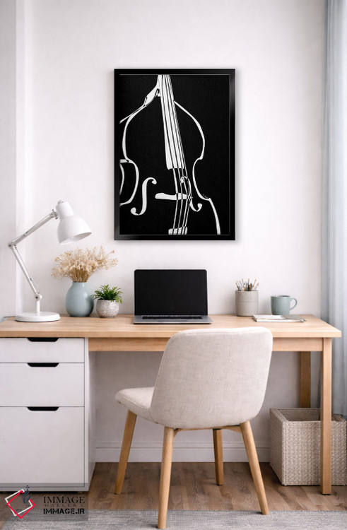 تابلو مینیمال کنترباس مشکی اثر نیسه کرونا - D6B