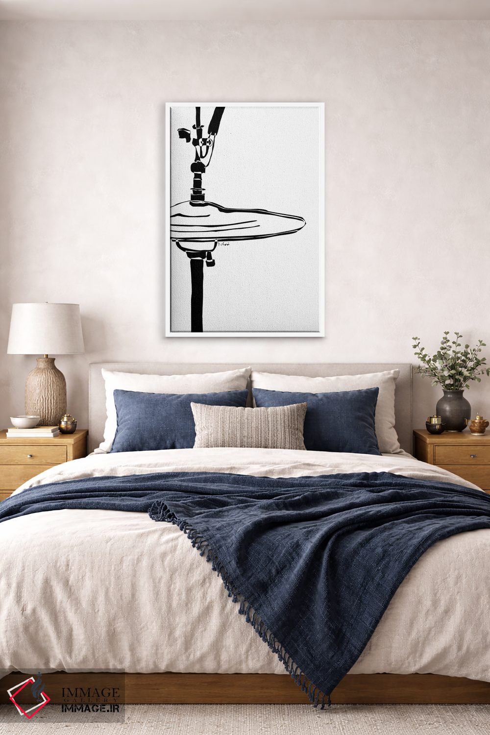 تابلو مینیمال سنج درام سفید اثر نیسه کرونا - D5W