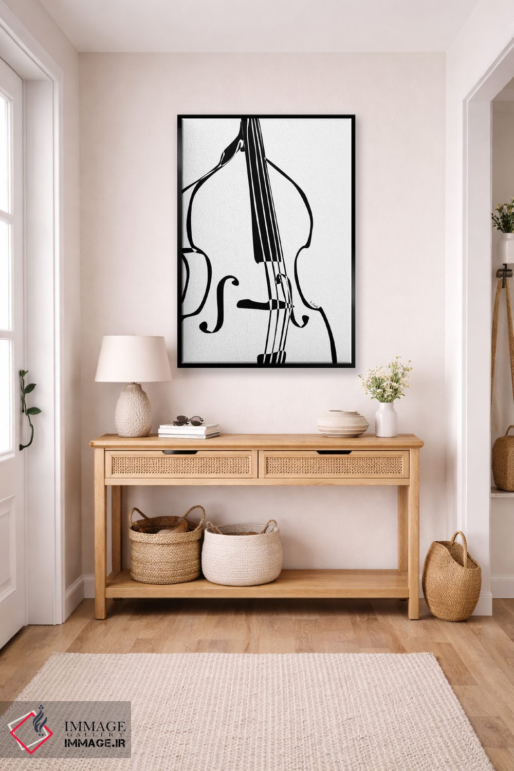 تابلو مینیمال کنترباس سفید اثر نیسه کرونا - D6B