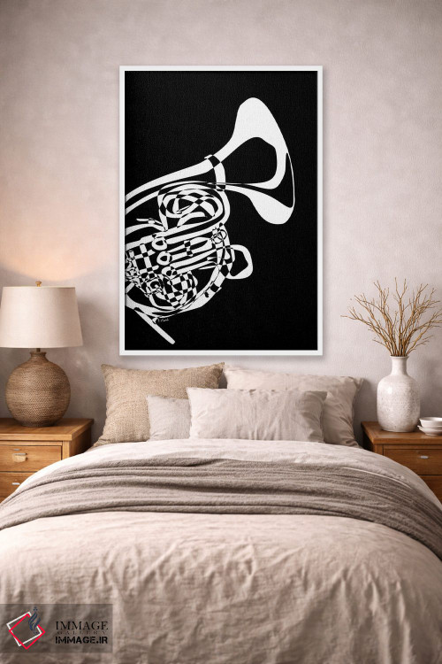 تابلو مینیمال هورن فرانسوی مشکی اثر نیسه کرونا - D1W