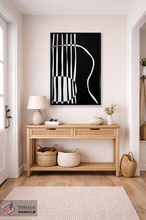 تابلو مینیمال گیتار آکوستیک مشکی اثر نیسه کرونا - D4B