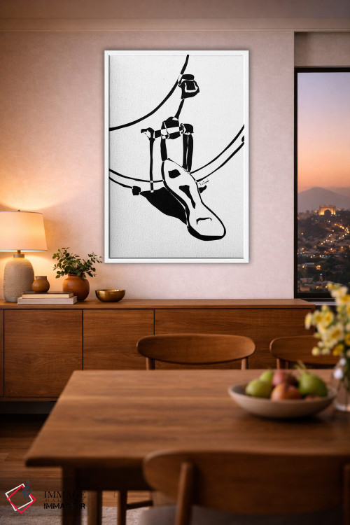 تابلو مینیمال کیک درام سفید اثر نیسه کرونا - D2W