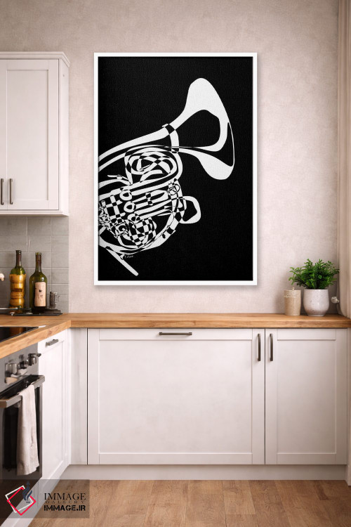 تابلو مینیمال هورن فرانسوی مشکی اثر نیسه کرونا - D4W