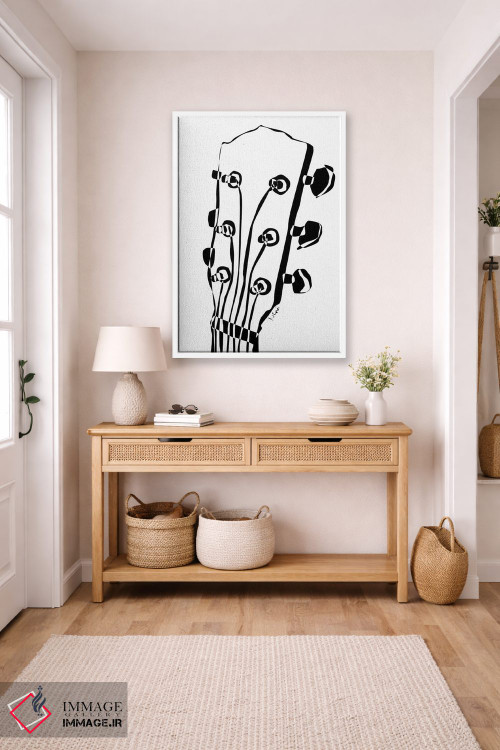 تابلو مینیمال سر گیتار آکوستیک اثر نیسه کرونا - D4W