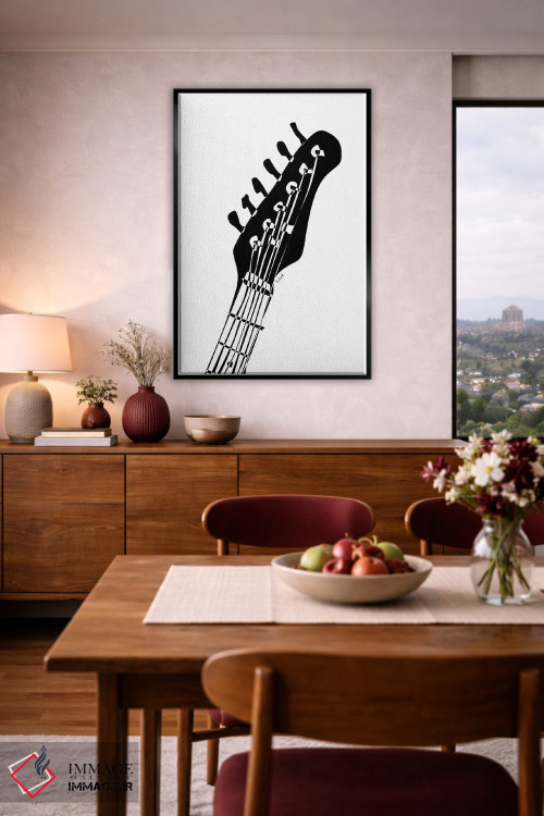 تابلو مینیمال سر گیتار الکتریک اثر نیسه کرونا - D4B