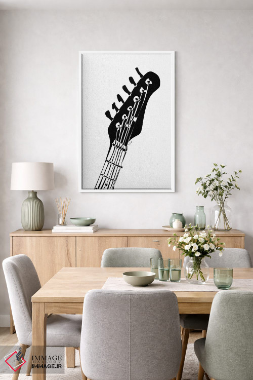 تابلو مینیمال سر گیتار الکتریک اثر نیسه کرونا - D5W