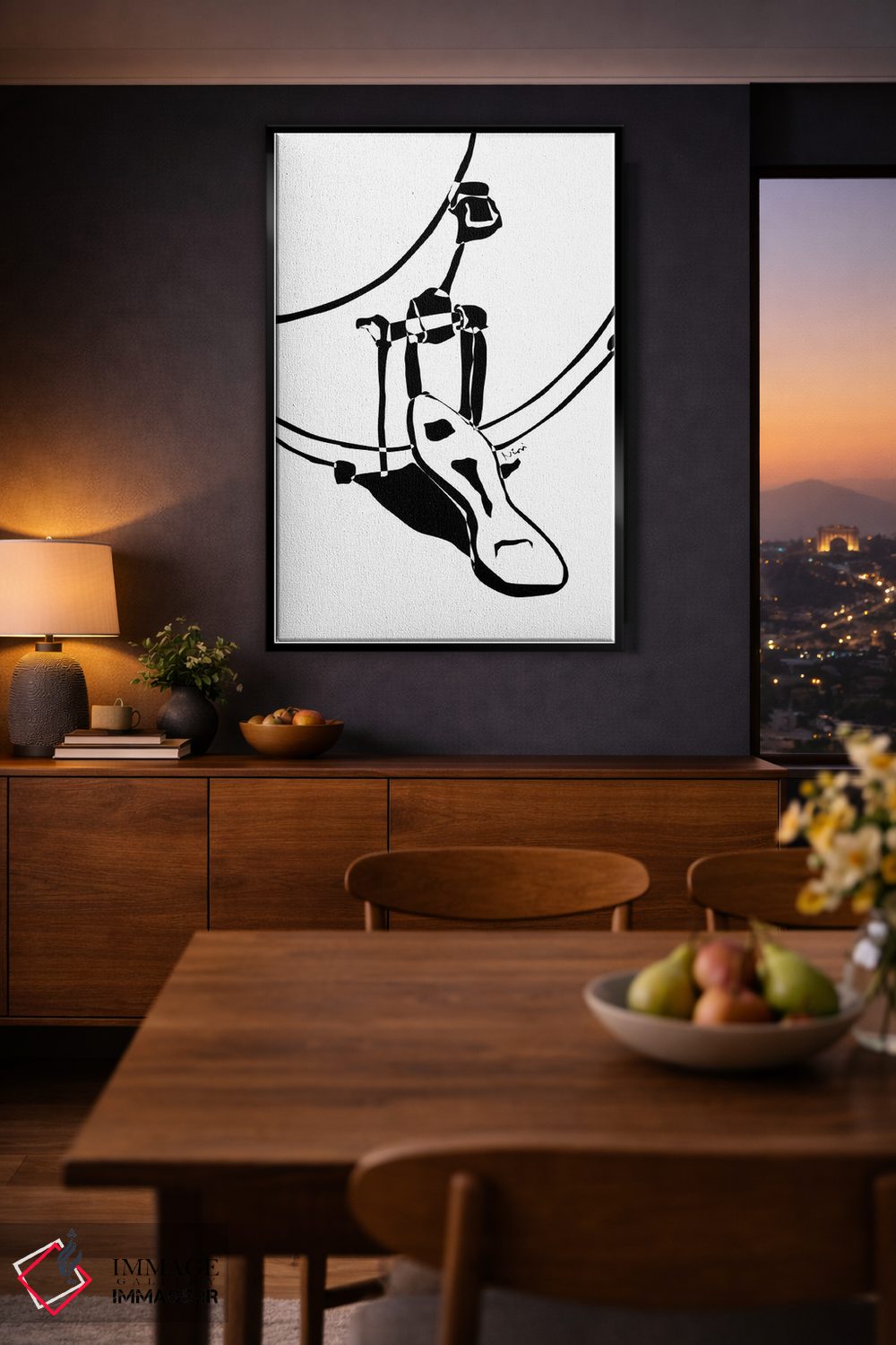 تابلو مینیمال کیک درام سفید اثر نیسه کرونا - D3B