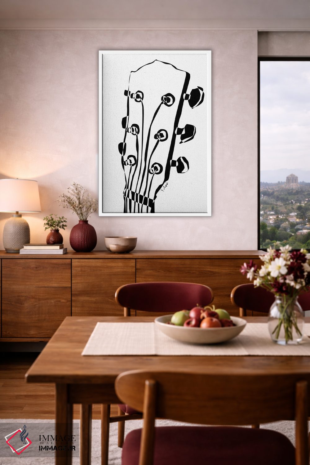 تابلو مینیمال سر گیتار آکوستیک اثر نیسه کرونا - D3W