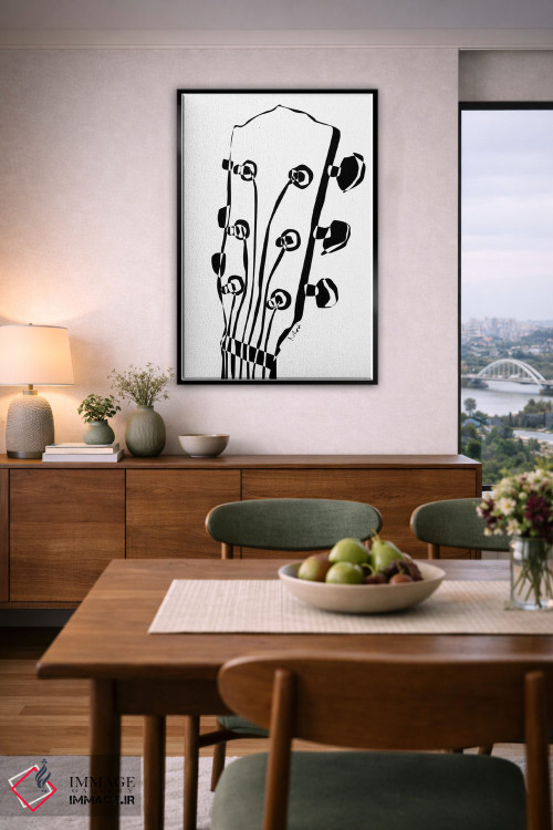 تابلو مینیمال سر گیتار آکوستیک اثر نیسه کرونا - D6B