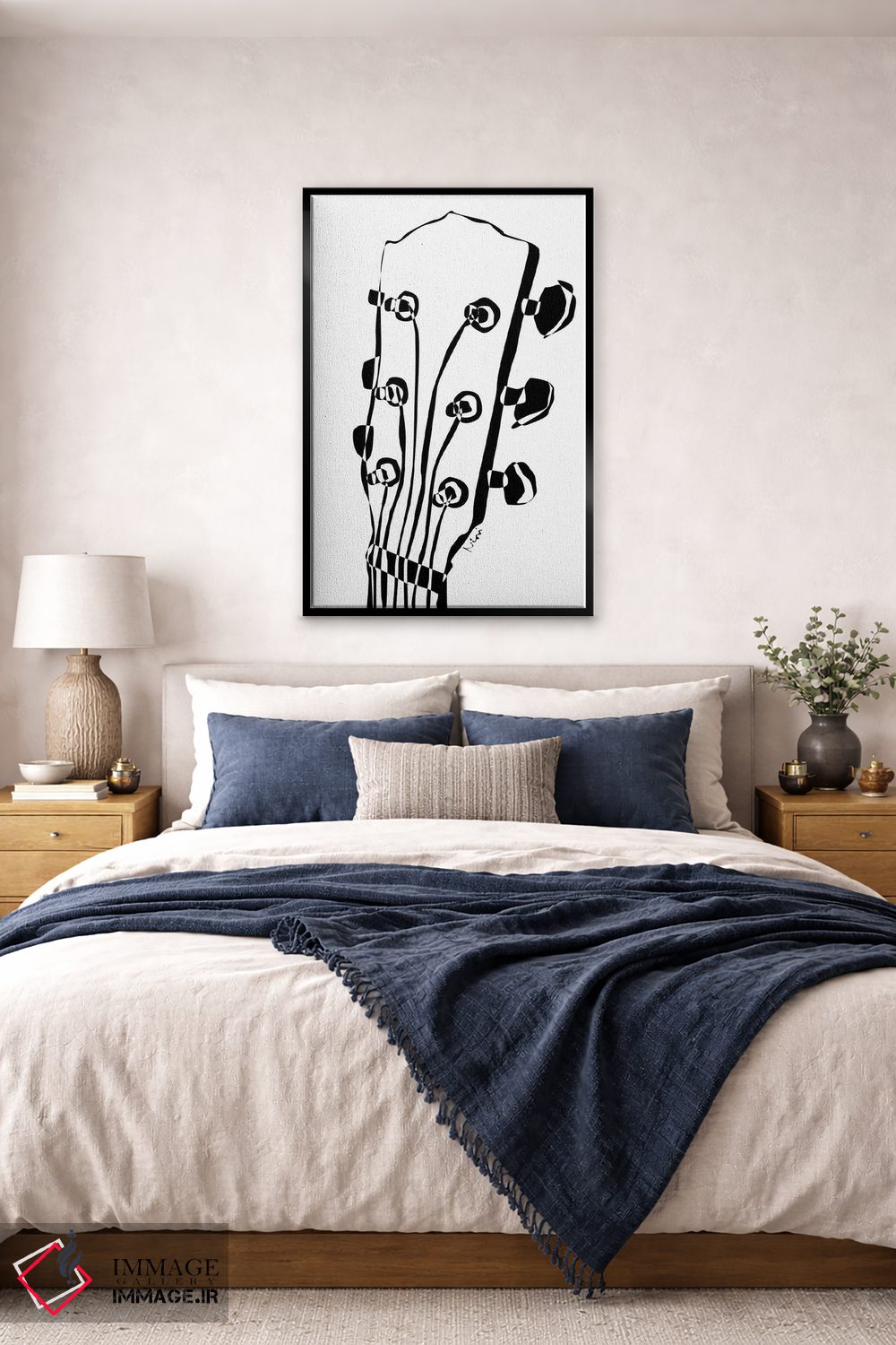 تابلو مینیمال سر گیتار آکوستیک اثر نیسه کرونا - D5B