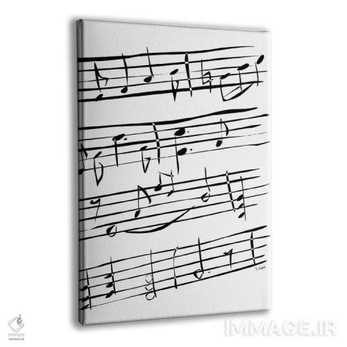 تابلو مینیمال نت های موسیقی اثر نیسه کرونا - نمای پرسپکتیو محصول