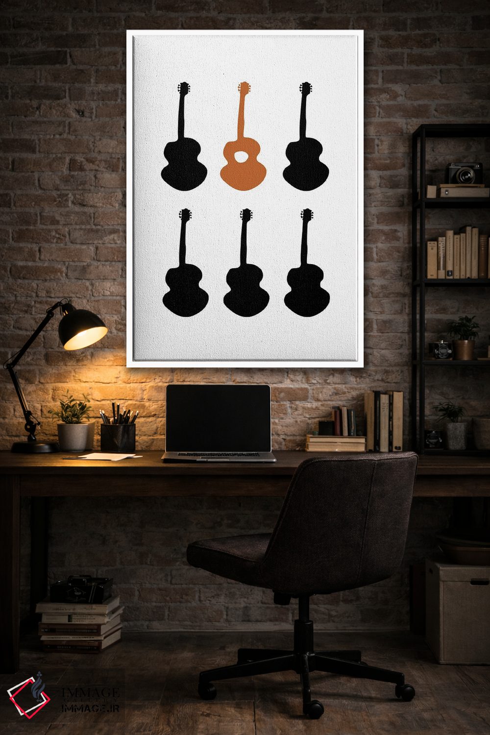 تابلو مینیمال طرح گیتار اثر نیسه کرونا - D3W