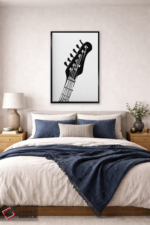 تابلو مینیمال سر گیتار الکتریک اثر نیسه کرونا - D6B