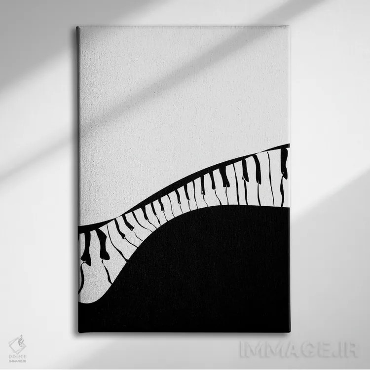 تابلو مینیمال ست پیانو شماره ۲ اثر نیسه کرونا - نمای روبهرو روی دیوار