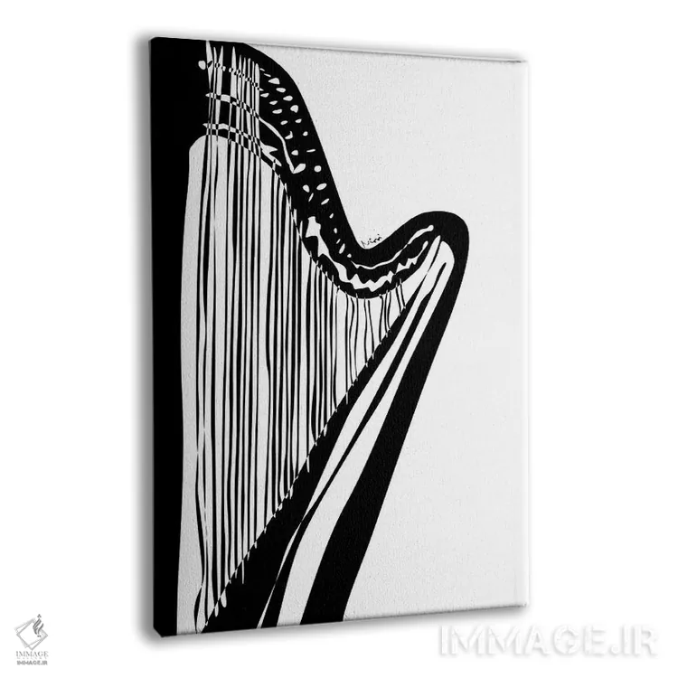 تابلو مینیمال چنگ سفید اثر نیسه کرونا - نمای پرسپکتیو محصول