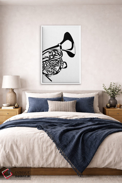 تابلو مینیمال هورن فرانسوی سفید اثر نیسه کرونا - D4W