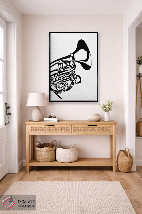 تابلو مینیمال هورن فرانسوی سفید اثر نیسه کرونا - D6B