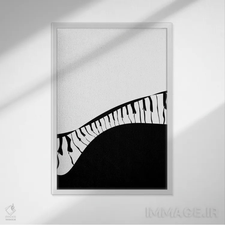 تابلو مینیمال ست پیانو شماره ۲ اثر نیسه کرونا - نمای قابدار سفید