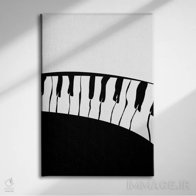 تابلو مینیمال ست پیانو شماره ۳ اثر نیسه کرونا - نمای روبهرو روی دیوار