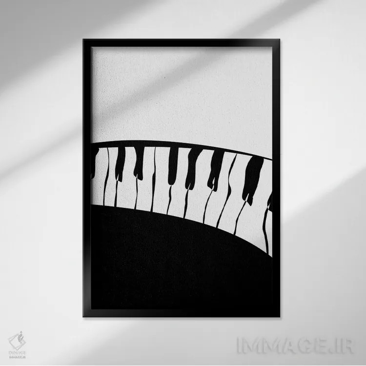تابلو مینیمال ست پیانو شماره ۳ اثر نیسه کرونا - نمای قابدار مشکی