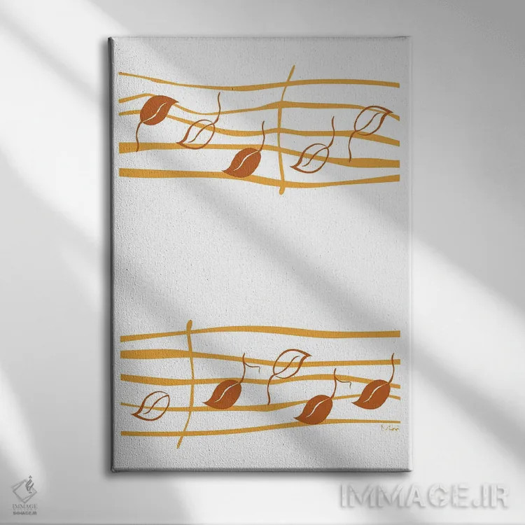 تابلو مینیمال نت برگ سفالی اثر نیسه کرونا - نمای روبهرو روی دیوار