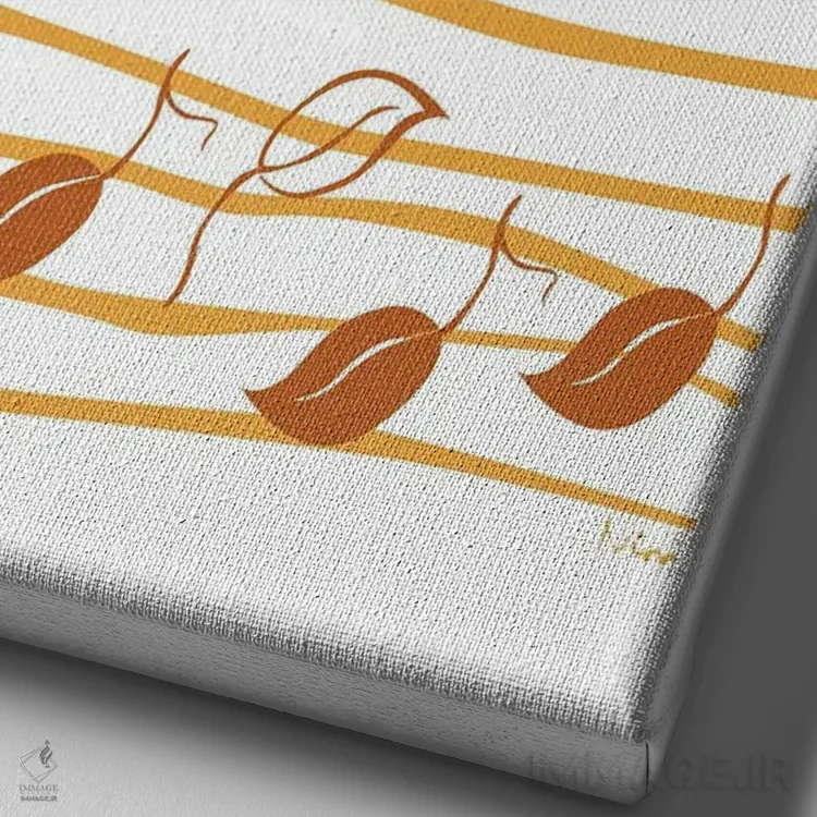 تابلو مینیمال نت برگ سفالی اثر نیسه کرونا - نمای نزدیک بافت بوم