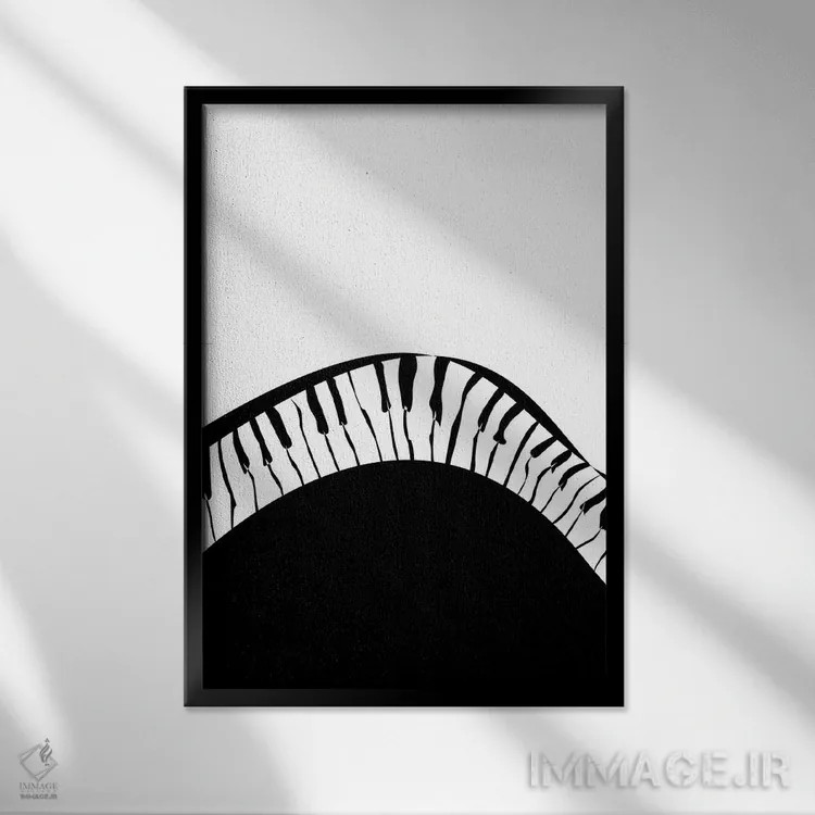 تابلو مینیمال ست پیانو شماره ۱ اثر نیسه کرونا - نمای قابدار مشکی