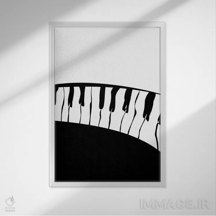 تابلو مینیمال ست پیانو شماره ۳ اثر نیسه کرونا - نمای قابدار سفید