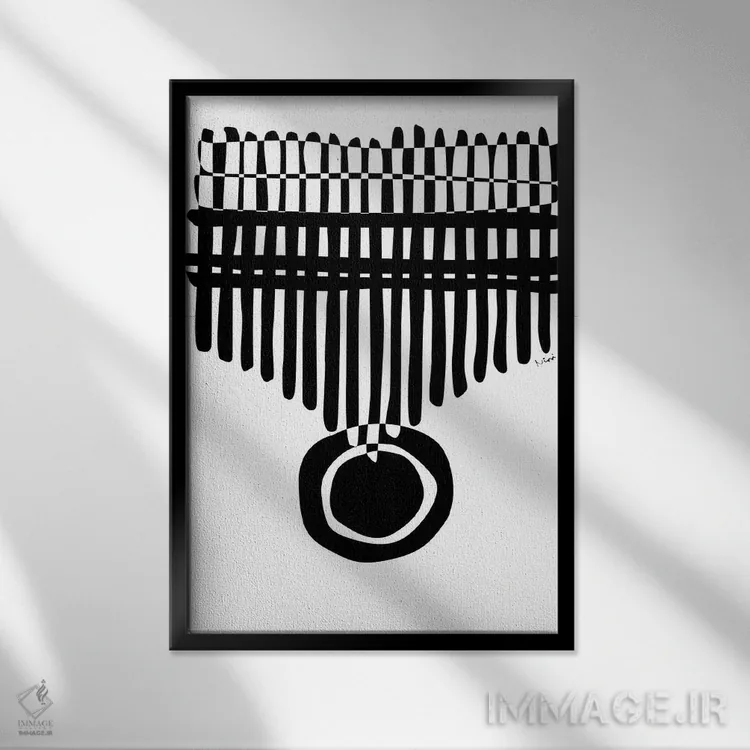 تابلو مینیمال کالیمبا اثر نیسه کرونا - نمای قابدار مشکی