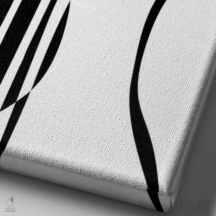 تابلو مینیمال گیتار آکوستیک اثر نیسه کرونا - نمای نزدیک بافت بوم