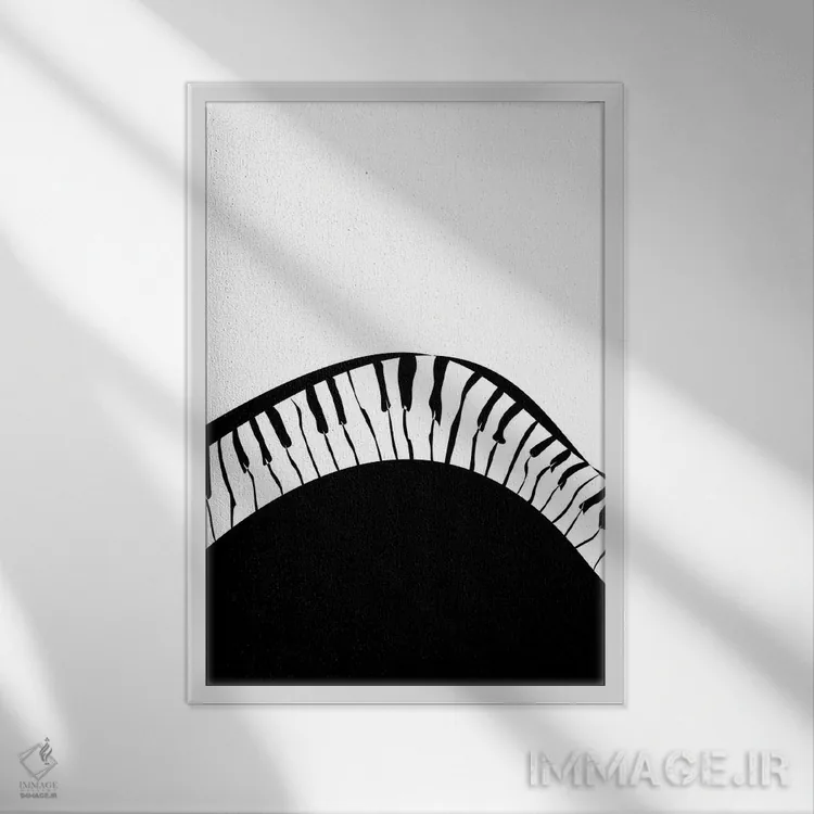 تابلو مینیمال ست پیانو شماره ۱ اثر نیسه کرونا - نمای قابدار سفید