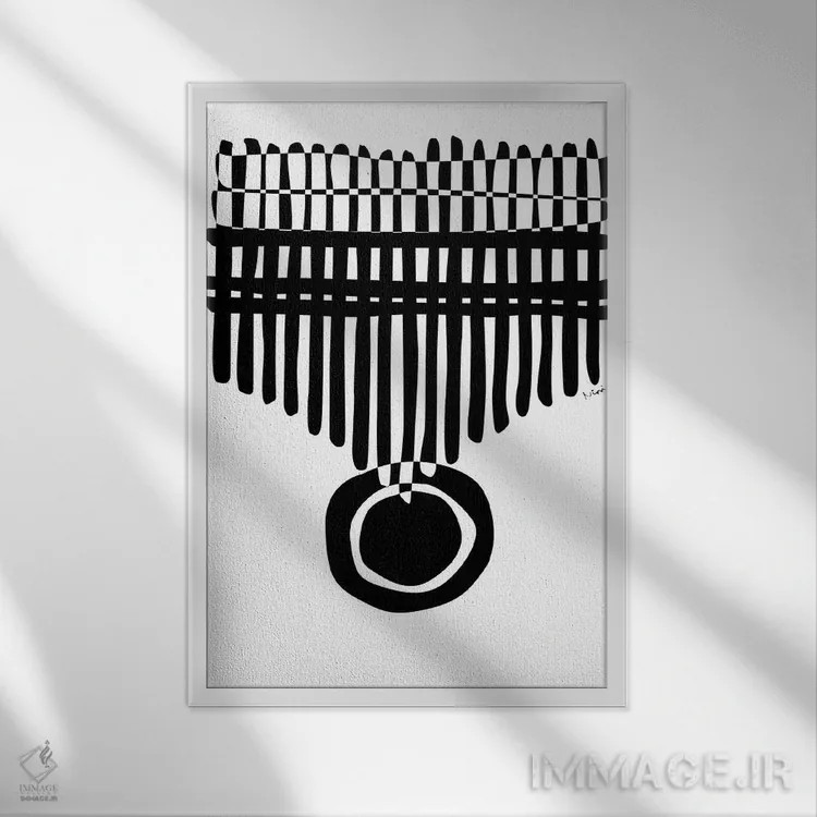 تابلو مینیمال کالیمبا اثر نیسه کرونا - نمای قابدار سفید