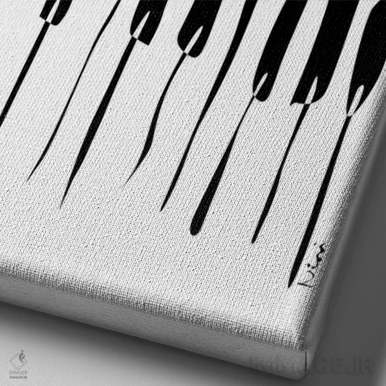 تابلو مینیمال پیانوی خاکی اثر نیسه کرونا - نمای نزدیک بافت بوم