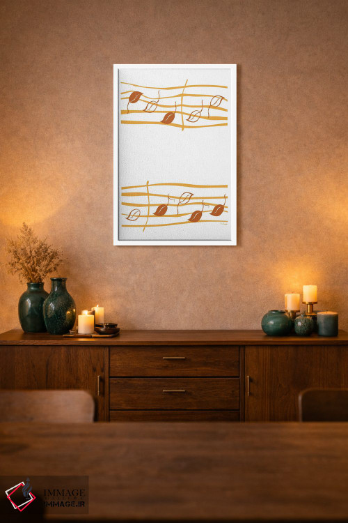 تابلو مینیمال نت برگ سفالی اثر نیسه کرونا - D1W