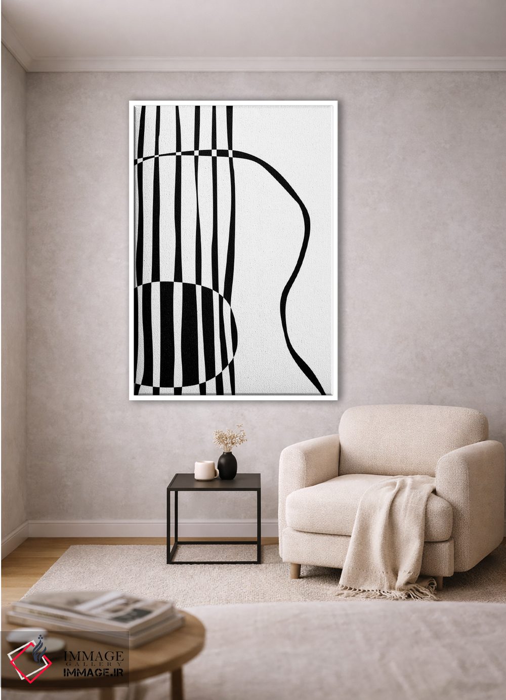 تابلو مینیمال گیتار آکوستیک اثر نیسه کرونا - D1W