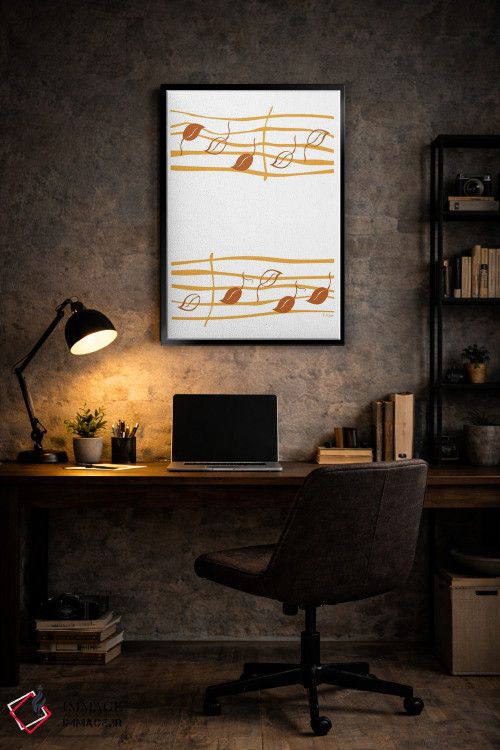 تابلو مینیمال نت برگ سفالی اثر نیسه کرونا - D6B